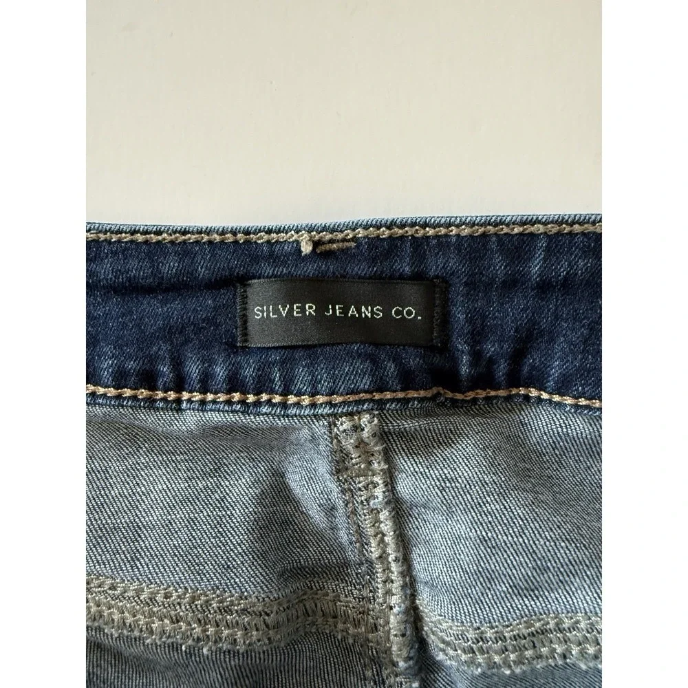 Silver Jeans Avery Straight Stretch Denim Blue Womens 16W High Rise Dark Wash - Picture 10 of 16